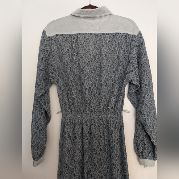 Vintage 70's blue grey lace dress - Picture 6 of 6